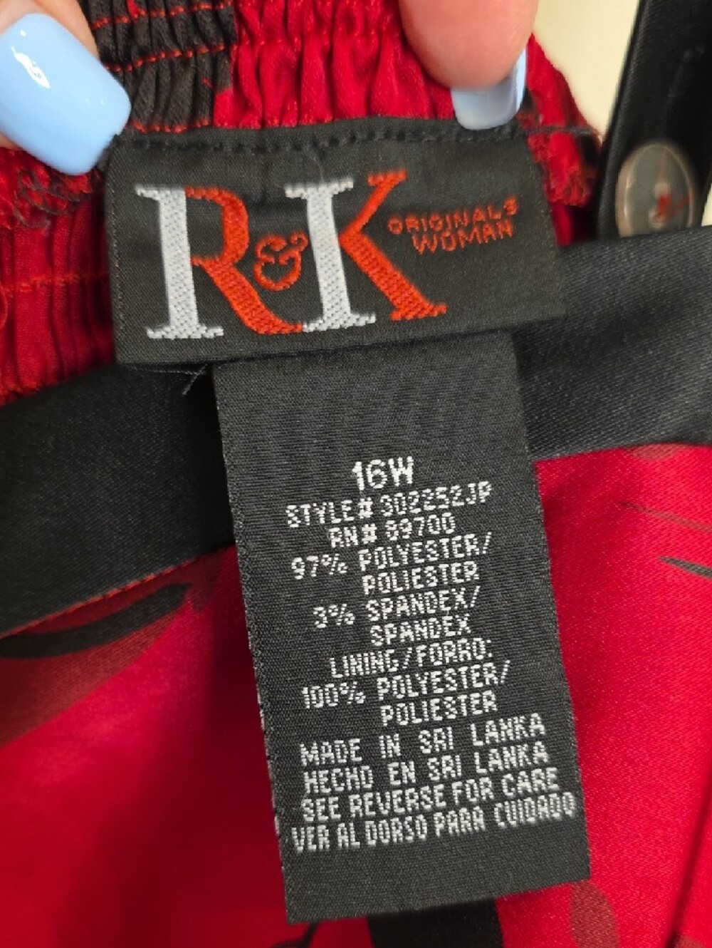 R&K Originals Woman Red Satin Floral Dress - Picture 2 of 6